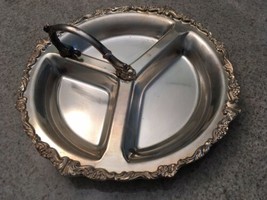 Vintage Sheridan Silverplate Divided Serving Platter With Handle - £16.18 GBP