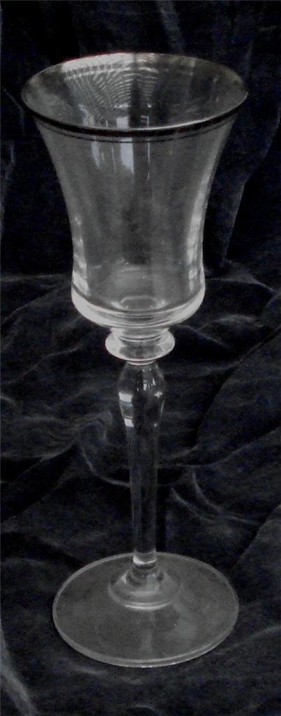 Nice Long Stemmed Wine/Water Goblet, Silver Trim, ELEGANT LOOK, VGC - $14.84