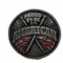 Proud To Be An American Flag United States USA Patriotic Enamel Lapel Hat Pin - £4.67 GBP