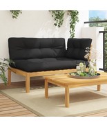 Patio Pallet Corner Sofa with Cushions Solid Wood Acacia - $5,605.83 MXN