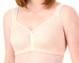 Breezies Wirefree Diamond Shimmer Unlined Support Bra- Peach Sky, 48DD - £18.19 GBP