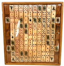 Vintage Antique Homemade SEQUENCE Board Game Wooden Glossy Cards One-Eye... - £73.88 GBP