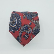 Vintage Christian Dior Silk Tie Made In The USA Red/blue Size 57x 4 Inch - £13.38 GBP