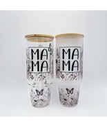 32oz or 40oz MAMA Flower custom Sublimation Printed Clear or Frost Glass Tumbler - $23.99 - $25.99