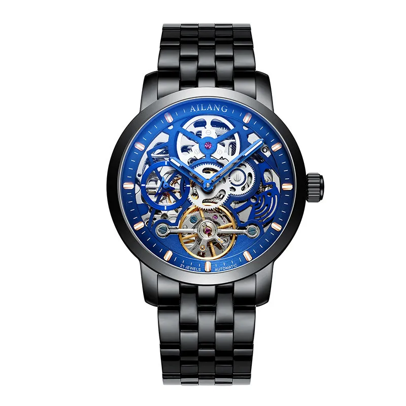    Automatic Mechanical Watch  Men&#39;s  Waterproof Skeleton Leather Tourbillon  s  - £67.13 GBP