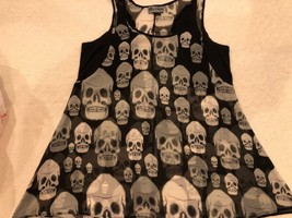 SEXY HALLOWEEN COSPLAY WOMENS SKULL TANK TOP SHIRT BLOUSE MEDIUM  LINGER... - $52.96 CAD