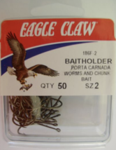 Eagle Claw Bronze Baitholder Fish Hooks, 50 Count Pack, Size #2 - $10.95