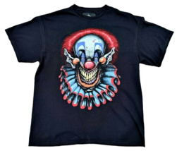 Halloween Clown T Shirt Size XL Black Creepy Evil Scary Smiling Clown IT Horror - £6.80 GBP