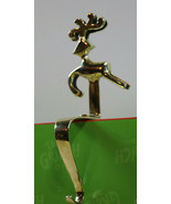 Beautiful Solid Brass Modern Reindeer Christmas Stocking Holder Hook - $549.23 MXN