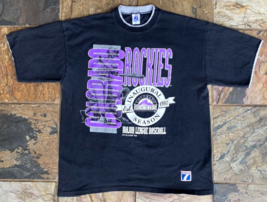 Vtg 1993 Colorado Rockies T Shirt-MLB Baseball-Graphic Tee-Single Stitch - £22.06 GBP