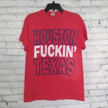 Houston Texas T Shirt Mens Adult Small Red Short Sleeve Crew Neck I&#39;m a ... - $15.99