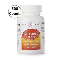 Geri-Care Vitamin D3 25 mcg 1000 IU Tablet Dietary Vitamin Supplement, 5... - $26.45