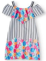 Wonder Nation Girls Overlay Border Print Dress Size X-Large PLUS Blue Bu... - £10.67 GBP