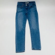 Levi&#39;s 711 Skinny Womens Jeans 25 Blue Stretch Light Wash Faded - $23.74