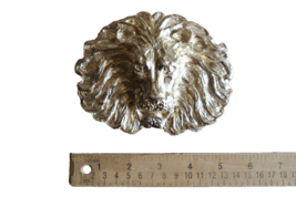 Vtg Mimi Di N 1987 Gold Tone LARGE Lion Head Statement Runway Belt Buckle ~5.25&quot; - £37.35 GBP