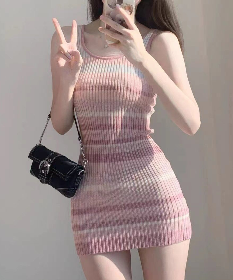 Defined Ombre Knitted Bodycon Dress - $44.99