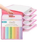 5 Pack Scrapbook Paper Organizer, Pink Expanding Paper Folio, Portable S... - £35.24 GBP