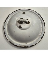 Vtg White Enamel Rusty Primitive 10 1/2&quot; Round Pot Pan Replacement Lid #86 - $352.39 MXN