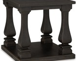 Signature Design by Ashley Wellturn Retro End Table with Lower Shelf, Black - £289.76 GBP