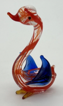 Vintage Unique Blown Glass Swan Figurine 3&quot; Tall SKU PB197 - £19.68 GBP