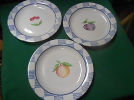 Great Pfaltzgraff "Hopscotch" Stoneware..Set Of BREAD-SALAD-DESSERT Plates 8" - $15.43