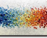 Amei Art Paintings, 24 X 48 Inch 3D Hand-Painted On Canvas Colorful White - £108.53 GBP