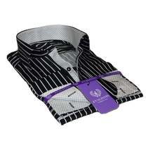 Men Shirt J.Valintin Turkey-Usa 100% Egyption Cotton Axxess Style 1594-14 Black image 5