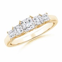 ANGARA Princess-Cut Trellis Diamond Five Stone Band in 14K Gold (GVS2, 0.88 Ctw) - £2,121.69 GBP