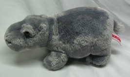 Aurora Soft Gray Hippo 9&quot; Plush Stuffed Animal Toy - £13.06 GBP