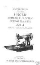 Singer 221-1 manual Featherweight Sewing Machine Owner plus Parts List - £10.18 GBP