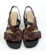 David Tate Women&#39;s Braided Leather Open-Toe Slingback Sandals Italy US S... - $31.14 CAD