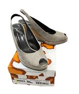 Donald J Pliner Micah 60CD Pewter Natural Bronze Wedge Slingback Peep To... - $86.40