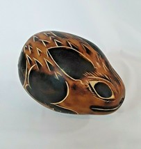 Folk Art Gourd Hand painted Carved Rabbit Signed Peru - $23.99
