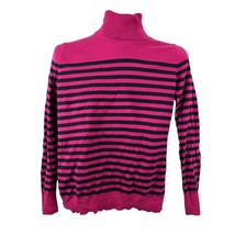 Talbots Pink Striped Long Sleeve Turtleneck Sweater MEDIUM  - $19.79