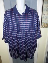 Alan Flusser Navy Blue Mercerized Cotton Golf Polo Shirt Size XXL Men&#39;s NEW - £25.95 GBP