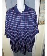 Alan Flusser Navy Blue Mercerized Cotton Golf Polo Shirt Size XXL Men&#39;s NEW - $40.05