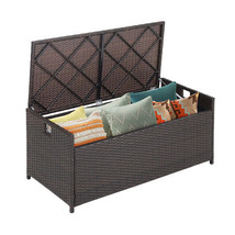 34 Gallon Patio Storage Bench with Seat Cushion and Zippered Liner - Col... - $145.67