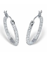 PalmBeach Jewelry Diamond 18k Gold-plated Silver Inside-Out Hoop Earrings - £58.42 GBP