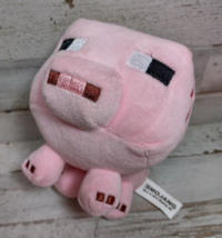 Mojang Minecraft Baby Pig Plush Stuffed Animal Toy Pink Derp Eyes 2014 6&quot; - £4.35 GBP