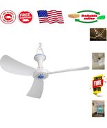 Energy-Efficient Plug-In Ceiling Fan - 17 Inch Classic White for Indoor/... - $38.51 CAD