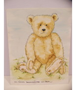 LOIS BECK TEDDY BEAR DRAWING 1988 ORIGINAL WATER COLOR 8X10 - £28.22 GBP