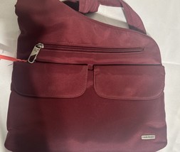 Travelon Burgundy, Nylon Anti Theft RFID Blocking Crossbody Travel Bag - £19.62 GBP