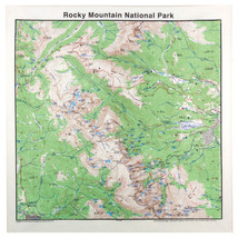 Printed Image Rocky Mountain National Park Bandanna 22&quot; x 22&quot; Topographi... - £8.69 GBP