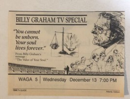 Billy Graham Special TV guide Print Ad You Cannot Be Unborn Tpa1 - $5.93