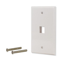 10 Pack Lot 1 port Hole Keystone Jack Wall Plate Smooth Surface White - £17.27 GBP