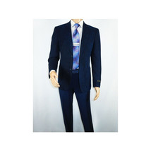 Men ZACCHI Velour Velveteen Hounds tooth Blazer Sport Coat DUANE 74521 Navy Blue image 3