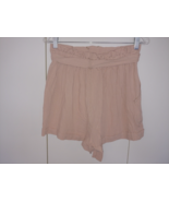 LUSH &quot;TRISTA&quot; HIG WAISTED PAPERBAG LADIES SHORTS-ROSE-L-NWT $31-VISCOSE/... - $17.78 CAD