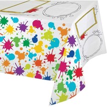 Art Party Paint Splatter Paper Table Cover Birthday Party Supplies 1 Ct ... - $6.95