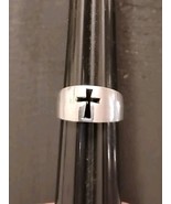 New 925 Sterling Silver Cross Crucifix 10 Mm Ring Band Size 9.5 Free Shi... - $42.08 CAD