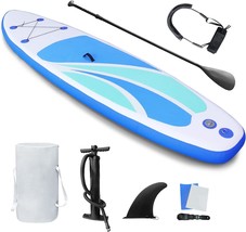 Inflatable Stand Up Paddle Board For Adult All Skill Levels- 10&#39;4&quot;, Leash - £116.49 GBP